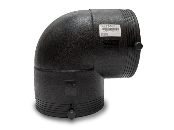 Отвод электросварной 90° PN16 SDR11 PE100 D110 Отвод электросварной 90° PN16 SDR11 PE100 D110